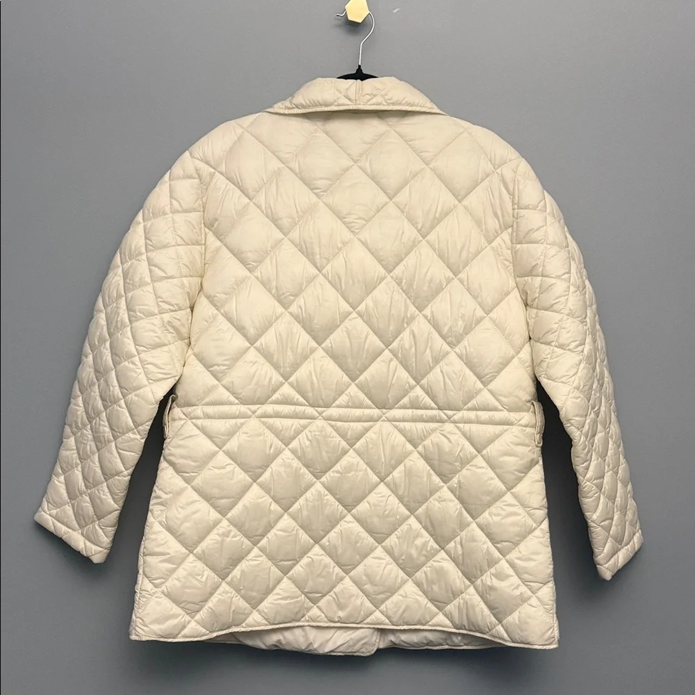 ATHLETA Women’s White Quilted Puffer Jacket size LARGE vguc shawl lightweight - Picture 7 of 11